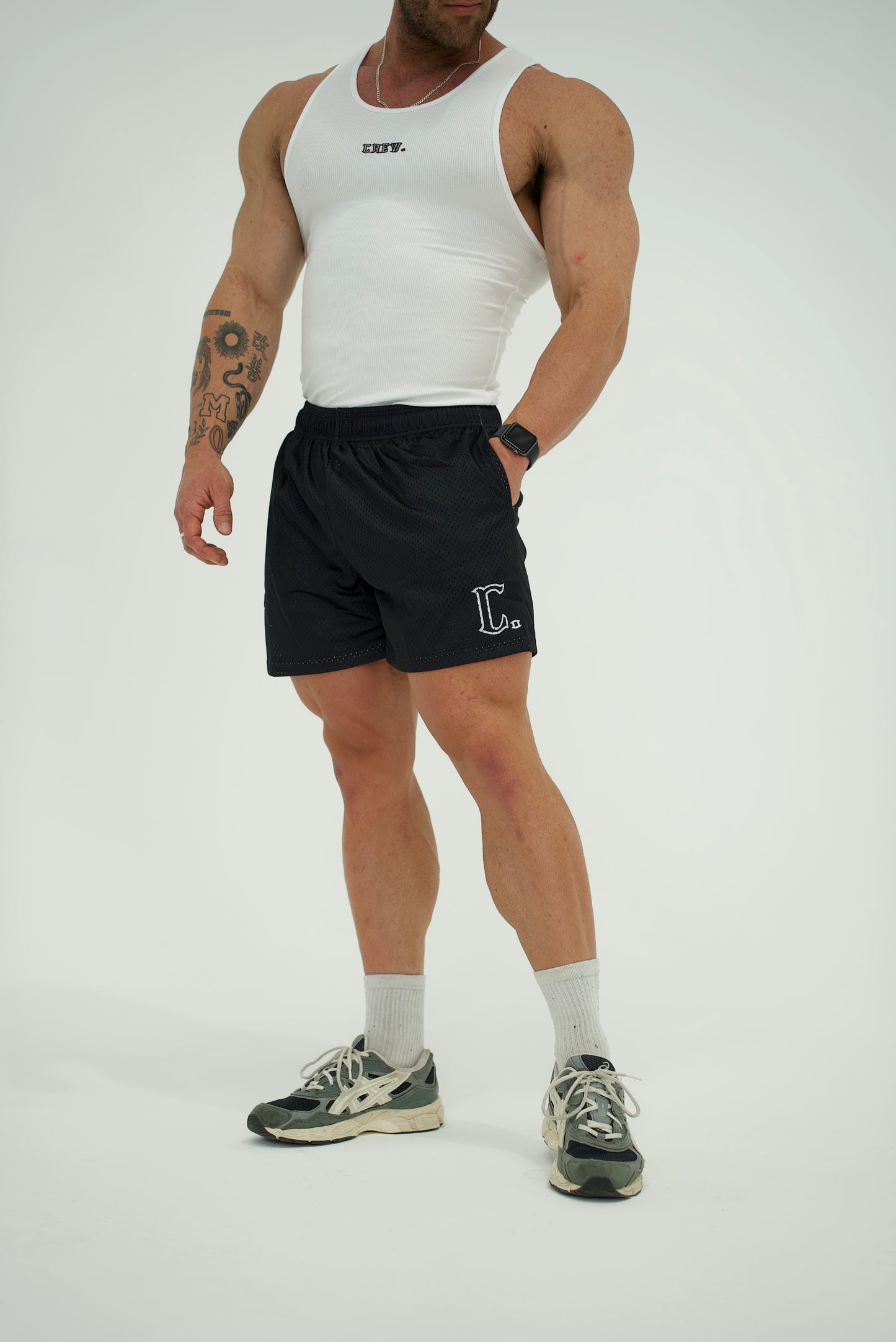 CREW Black Mesh Shorts