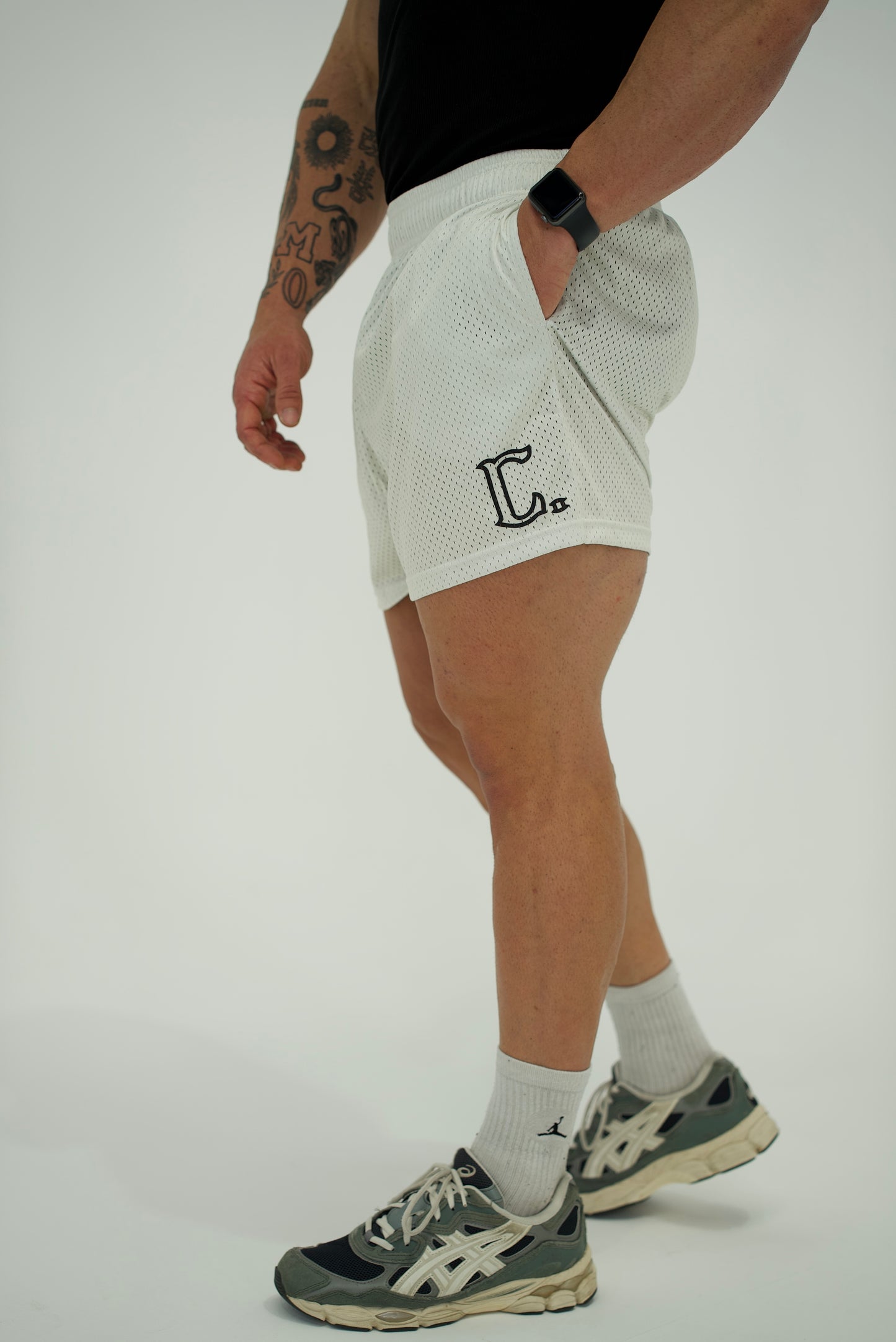 CREW Off-White Mesh Shorts