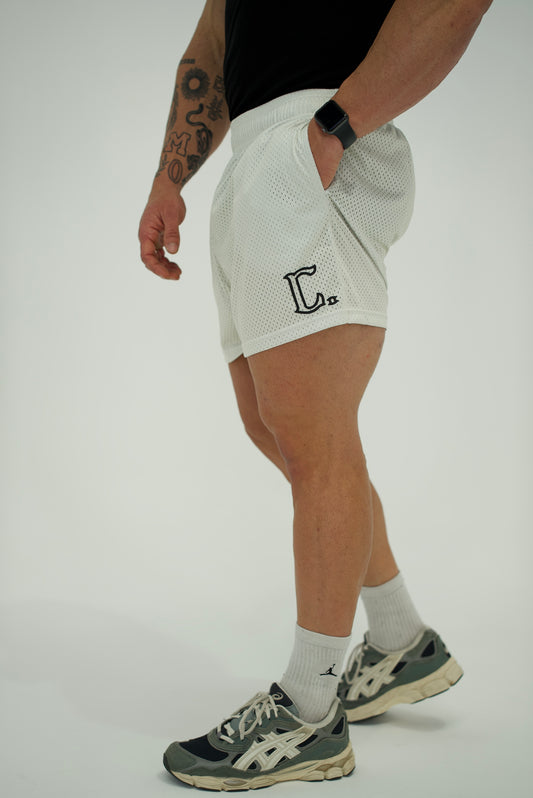 CREW Off-White Mesh Shorts